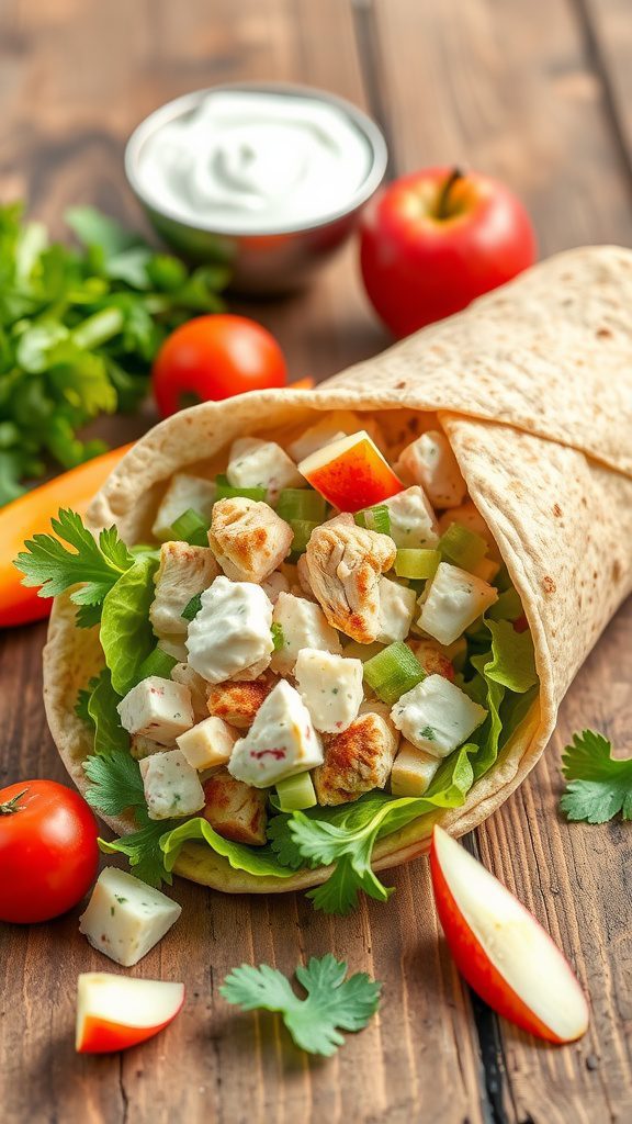 tangy chicken salad wrap with greek yogurt celery tangy chicken salad wrap with greek yogurt celery