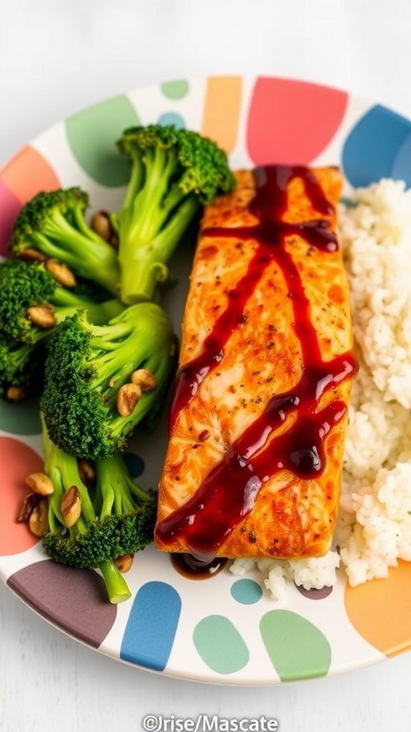 teriyaki salmon with broccoli