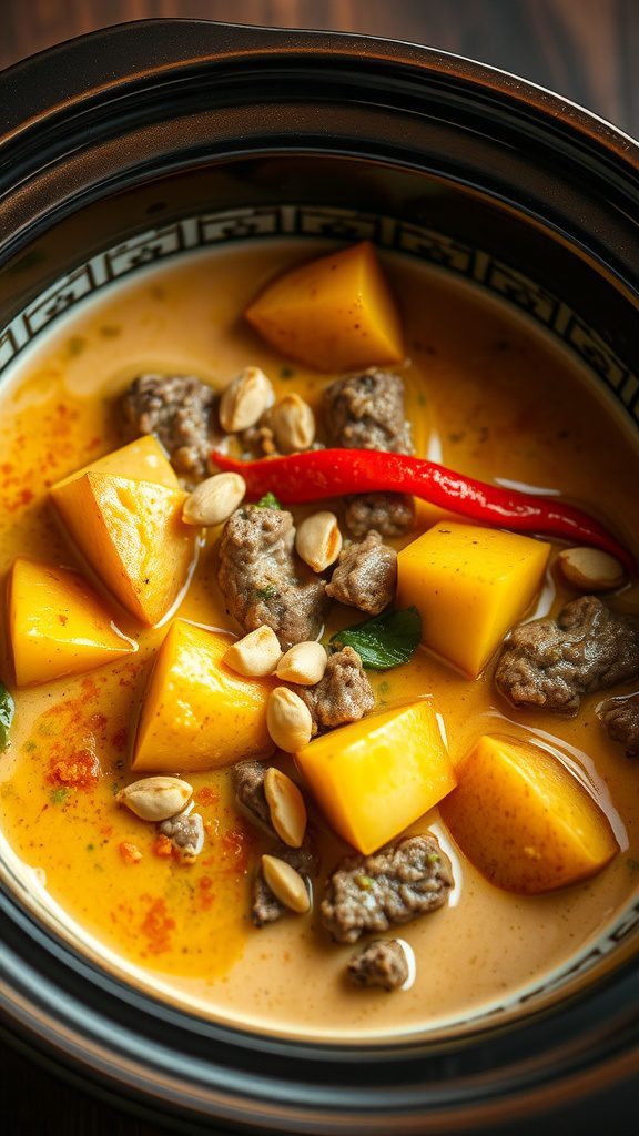 thai coconut ground beef potato massaman