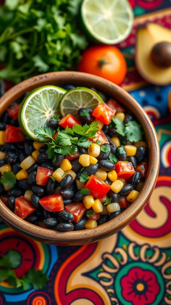 zesty black bean corn tomato salad