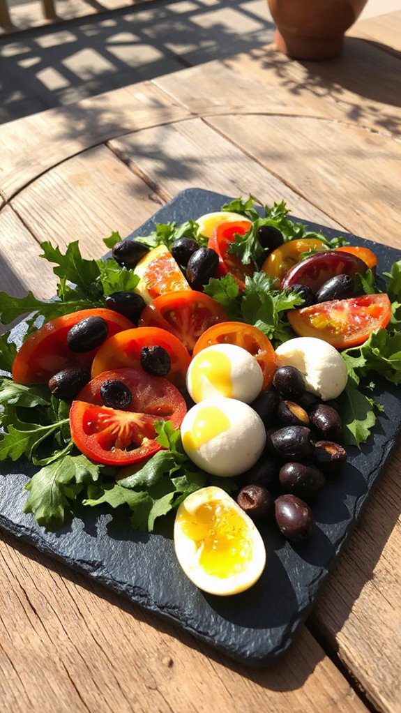 appetizer vegetable and meat