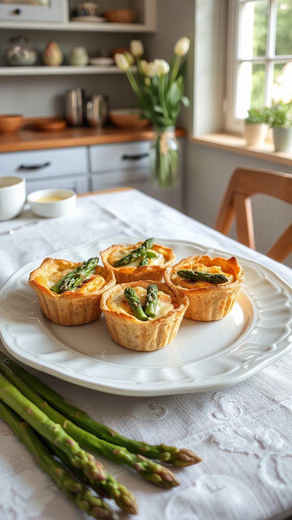 asparagus and cheese quiches