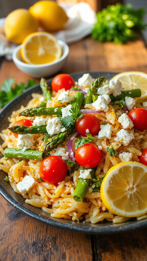 asparagus lemon orzo salad