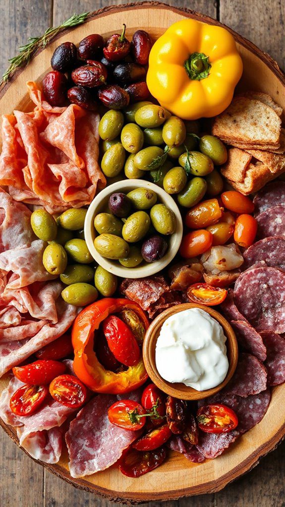 assorted cured meats and cheeses