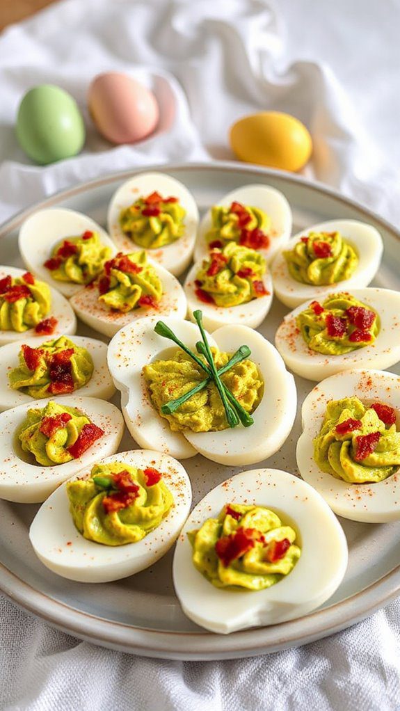 avocado bacon stuffed eggs