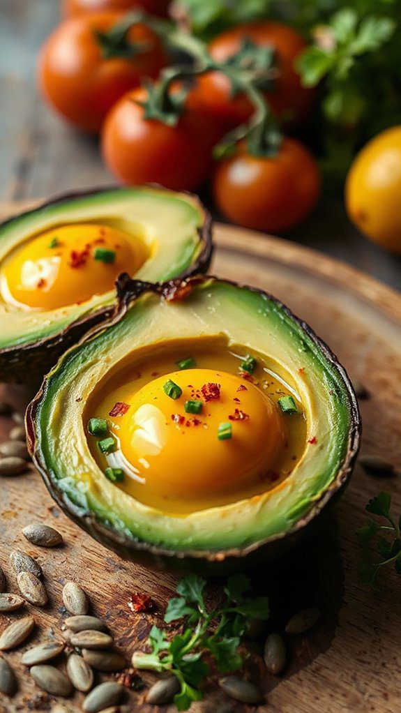 avocado eggs baked deliciously