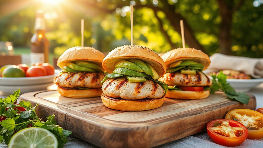avocado lime chicken burger