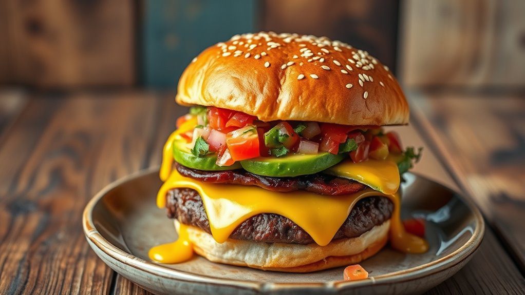 avocado salsa cheeseburger delight