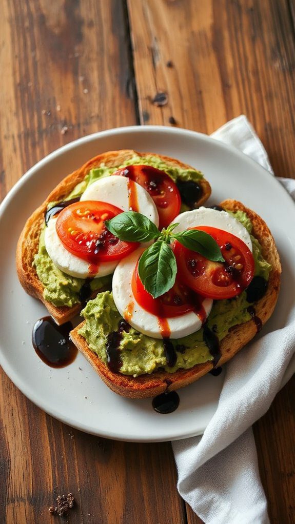 avocado toast with caprese