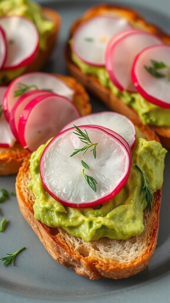 avocado toast with radish