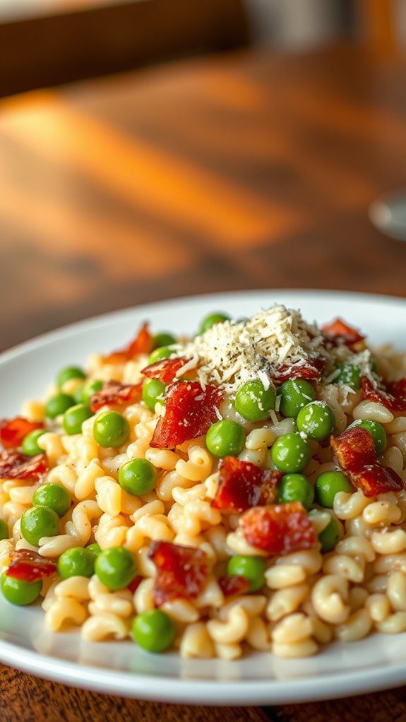 bacon and pea risotto
