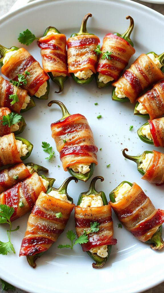 bacon wrapped crab jalape os