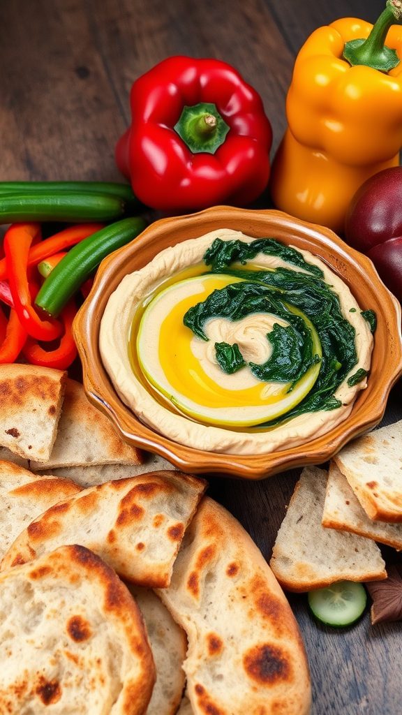 baked hummus spinach dip baked hummus spinach dip