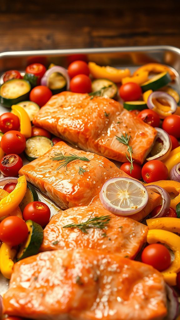 baked salmon with vegetables
