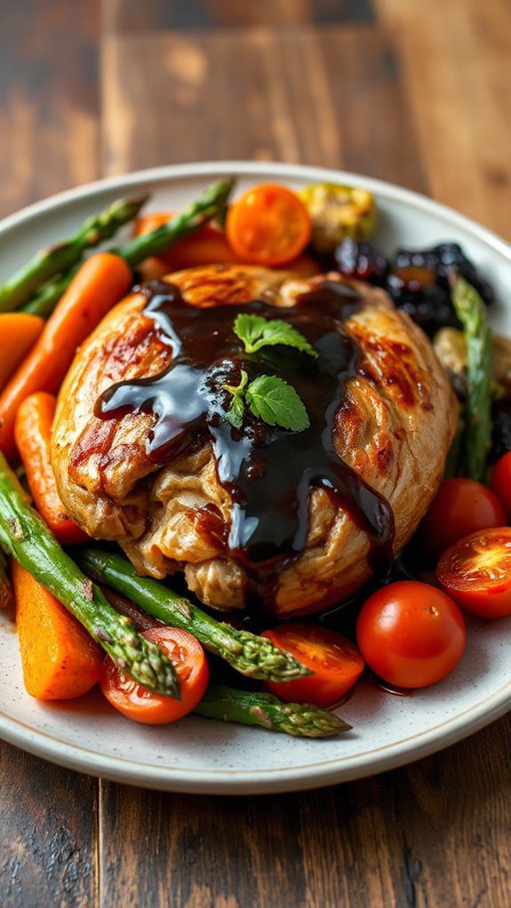 balsamic glazed stuffed quail