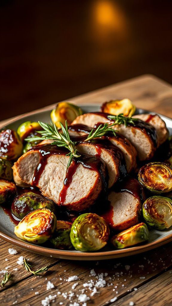 balsamic pork with brussels sprouts