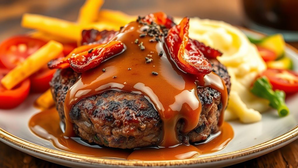 bbq bacon hamburger steak