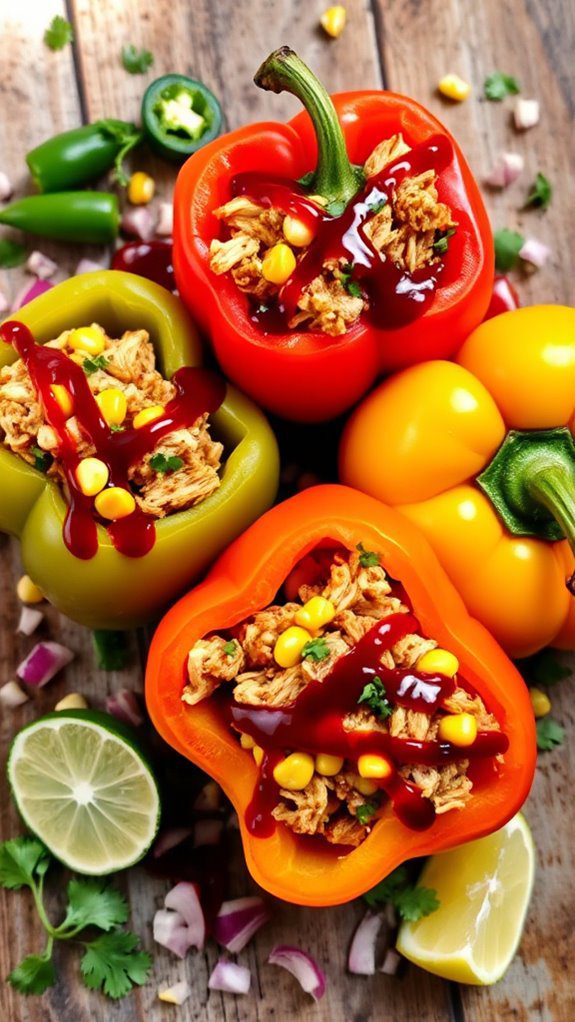 bbq chicken filled bell peppers bbq chicken filled bell peppers