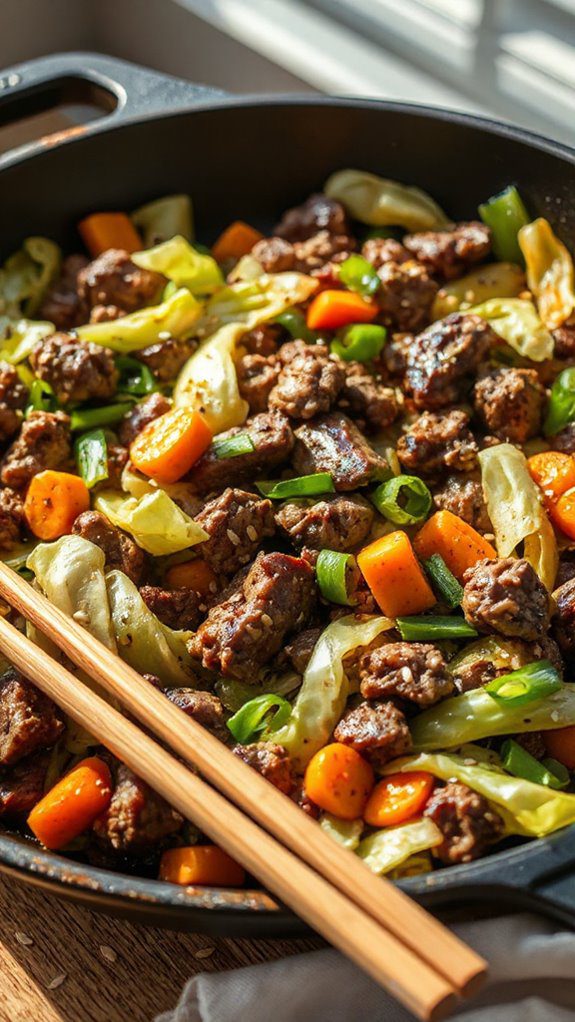 beef and cabbage stir fry