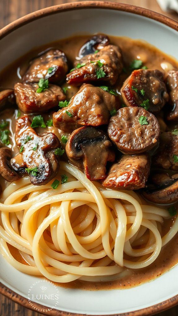 beef stroganoff with shirataki