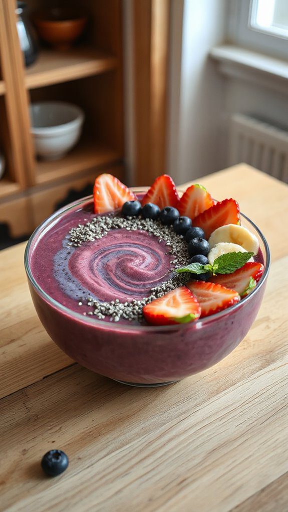 berry filled smoothie bowl