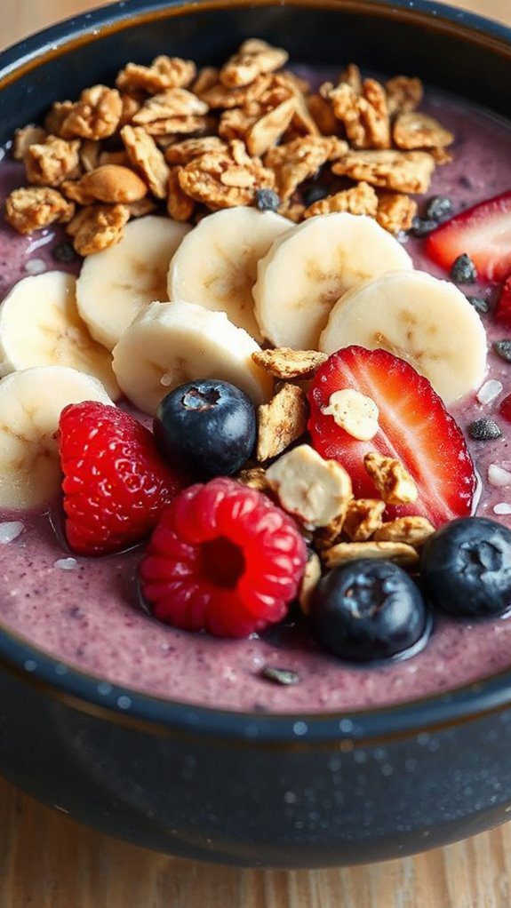 berry filled smoothie bowl