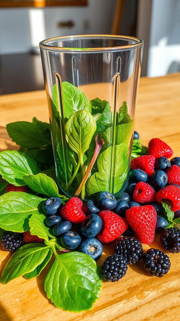 berry spinach smoothie blend