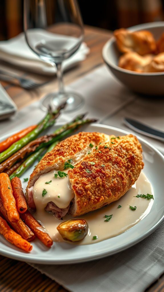 breaded chicken with ham breaded chicken with ham