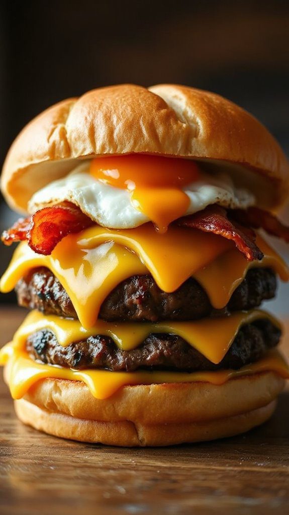 breakfast themed burger delight