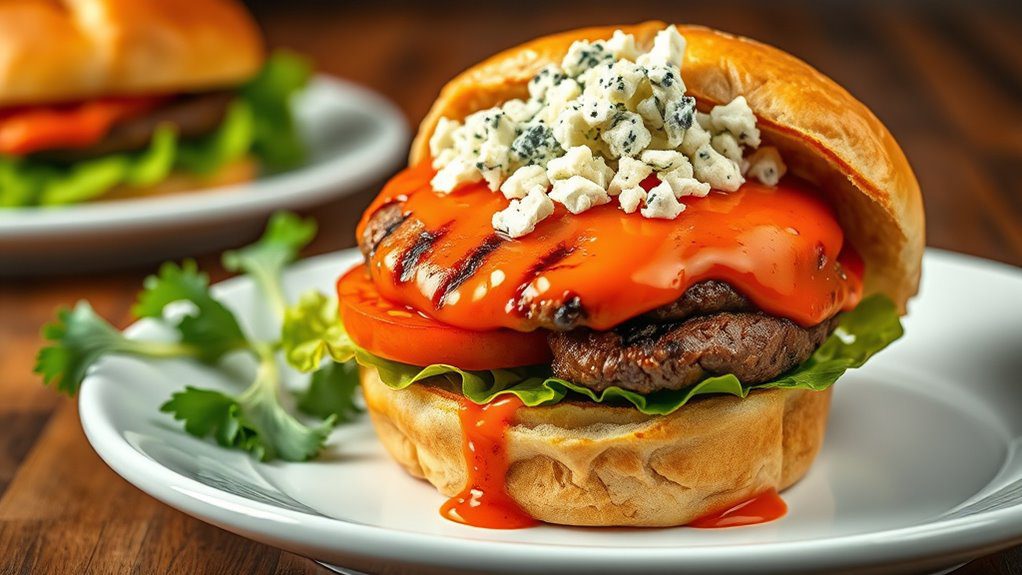 buffalo blue cheese burgers