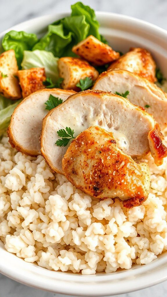 caesar salad chicken bowl