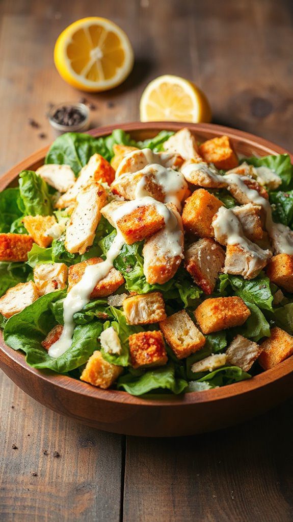 caesar salad with chicken caesar salad with chicken