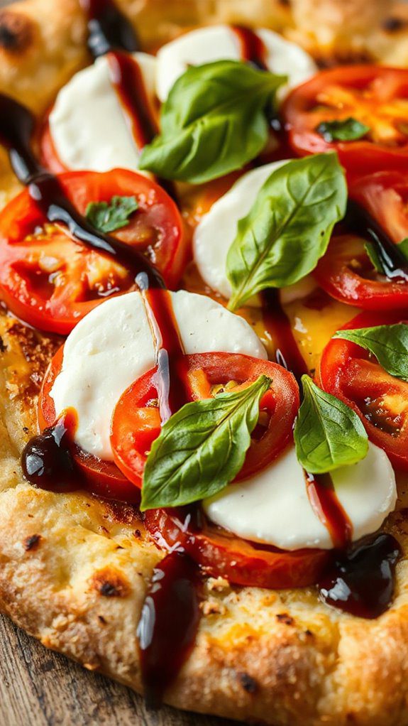 caprese flatbread with balsamic