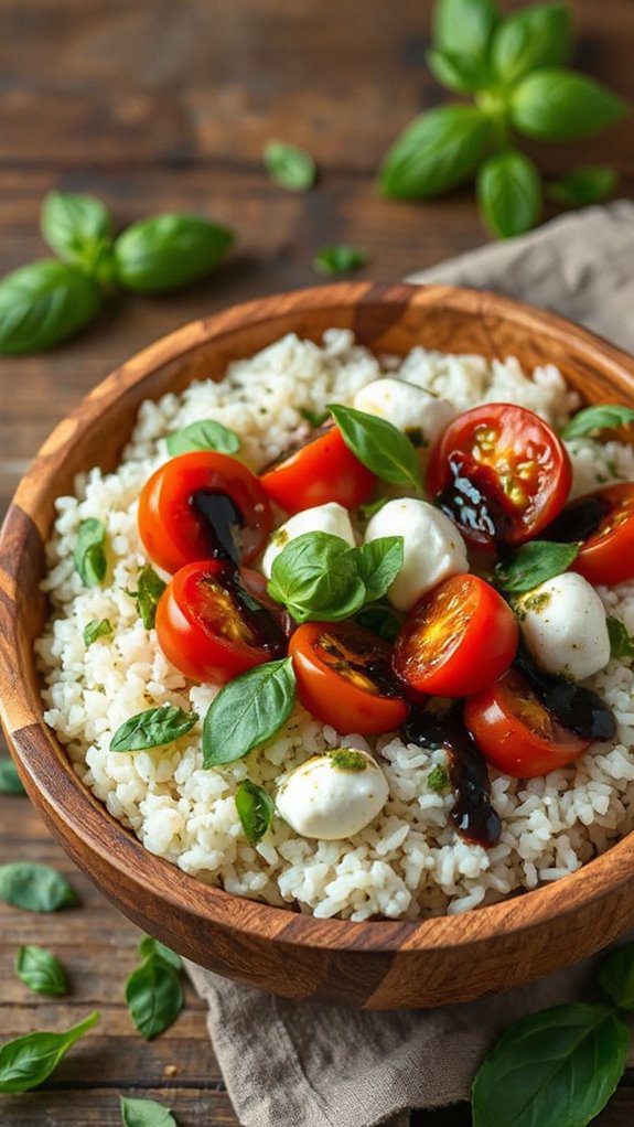 caprese rice bowl delight