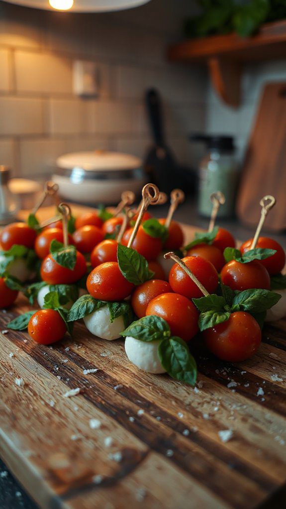 caprese salad on skewers