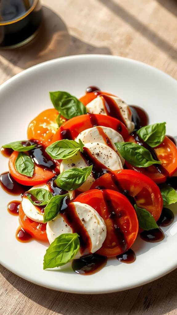 caprese salad with glaze
