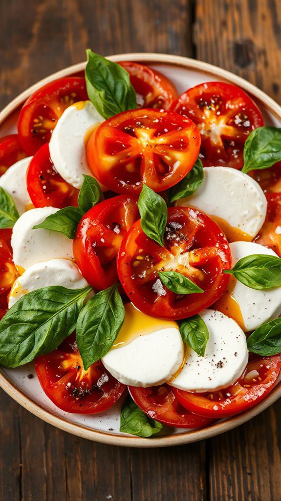 caprese salad with mozzarella