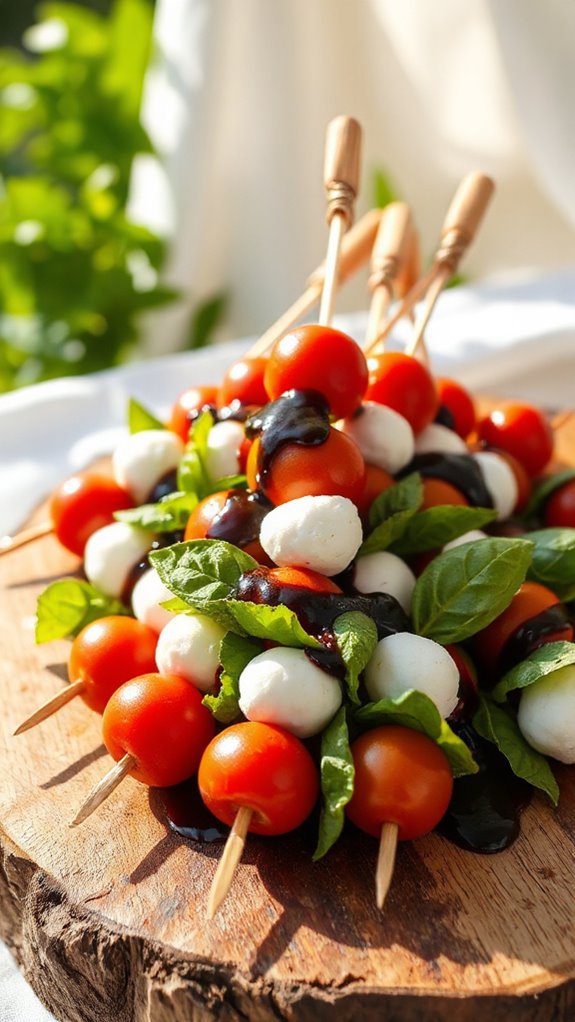 caprese skewers with glaze caprese skewers with glaze