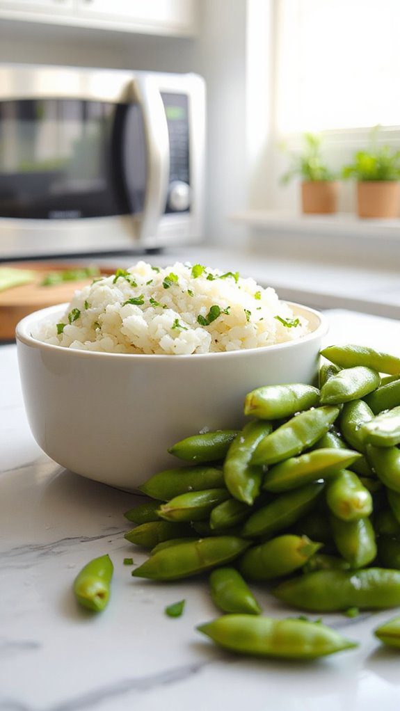 cauliflower rice mixed edamame