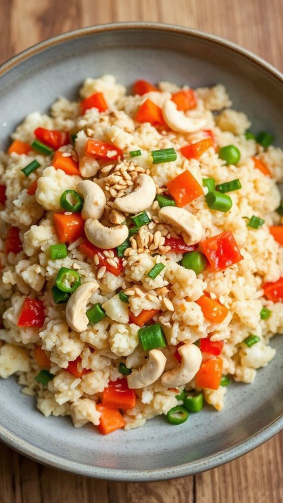 cauliflower rice stir fry dish cauliflower rice stir fry dish