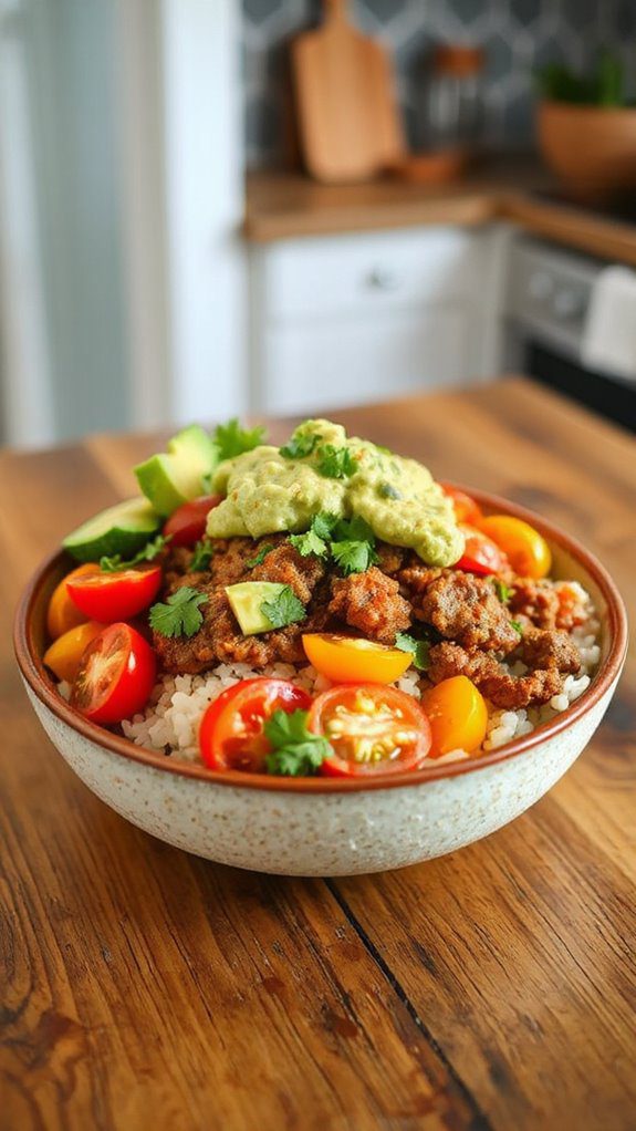 cauliflower rice taco bowl cauliflower rice taco bowl