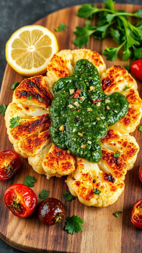 cauliflower steaks with chimichurri