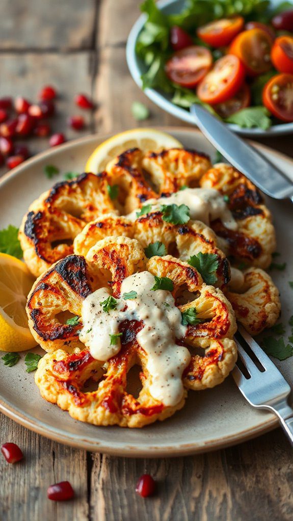 cauliflower steaks with sauce