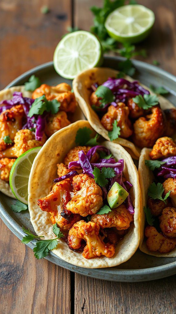 cauliflower tacos with glaze
