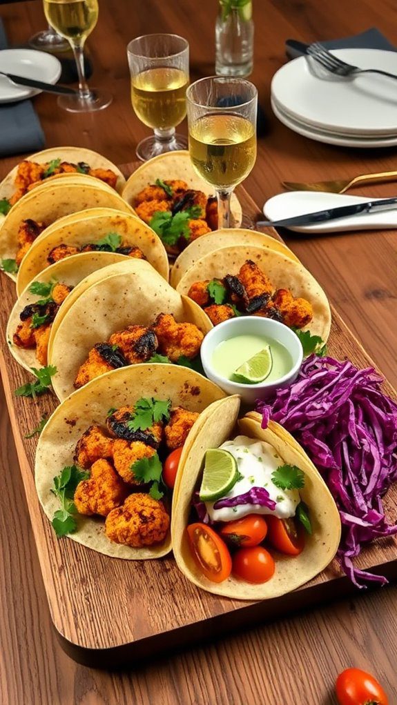 cauliflower tacos with sauce