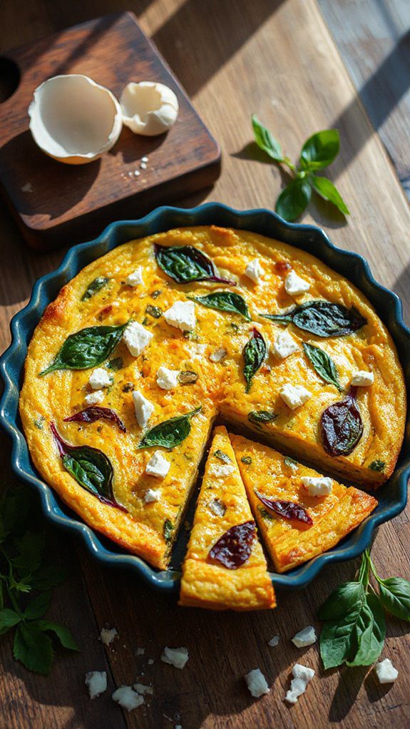 chard and feta omelette