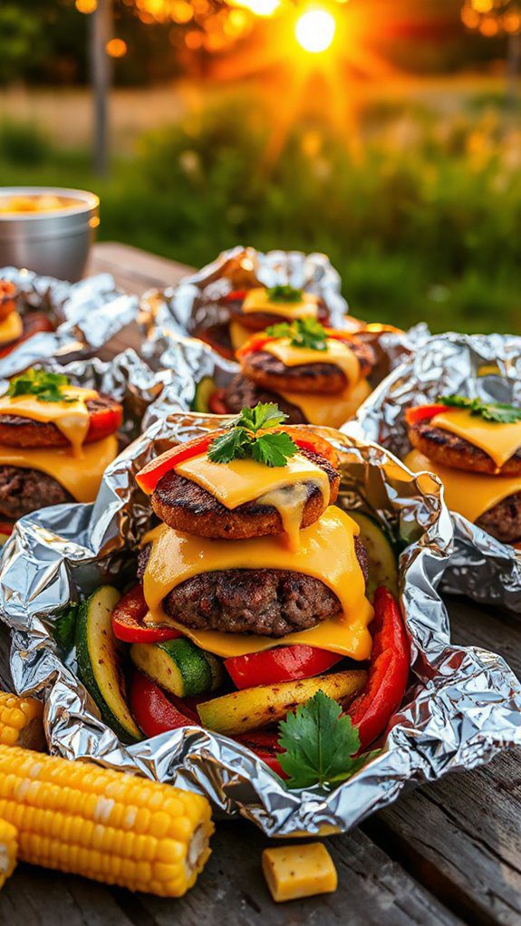 cheeseburger foil cooking method