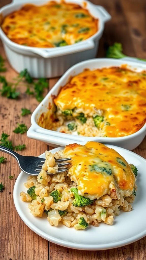 cheesy broccoli rice bake