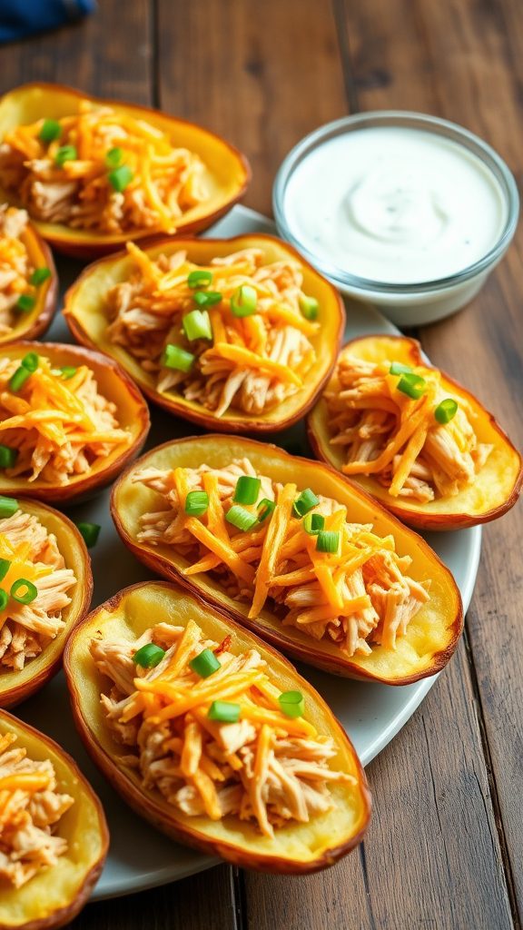 cheesy chicken stuffed potatoes