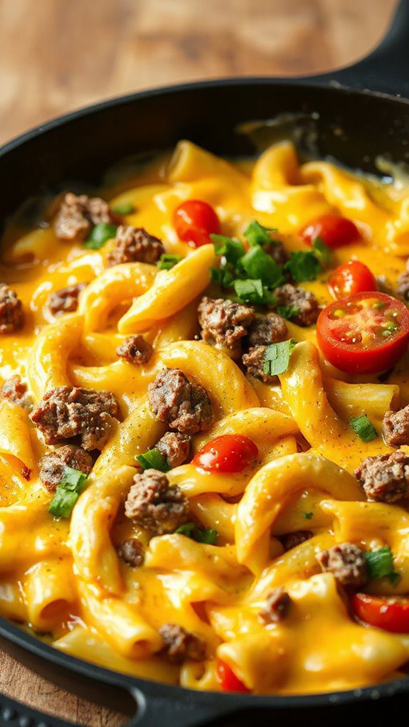 cheesy hamburger pasta dish